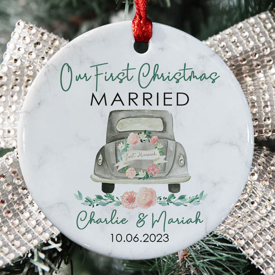 Our First Christmas Married Ornament First Wedding Ornament Custom