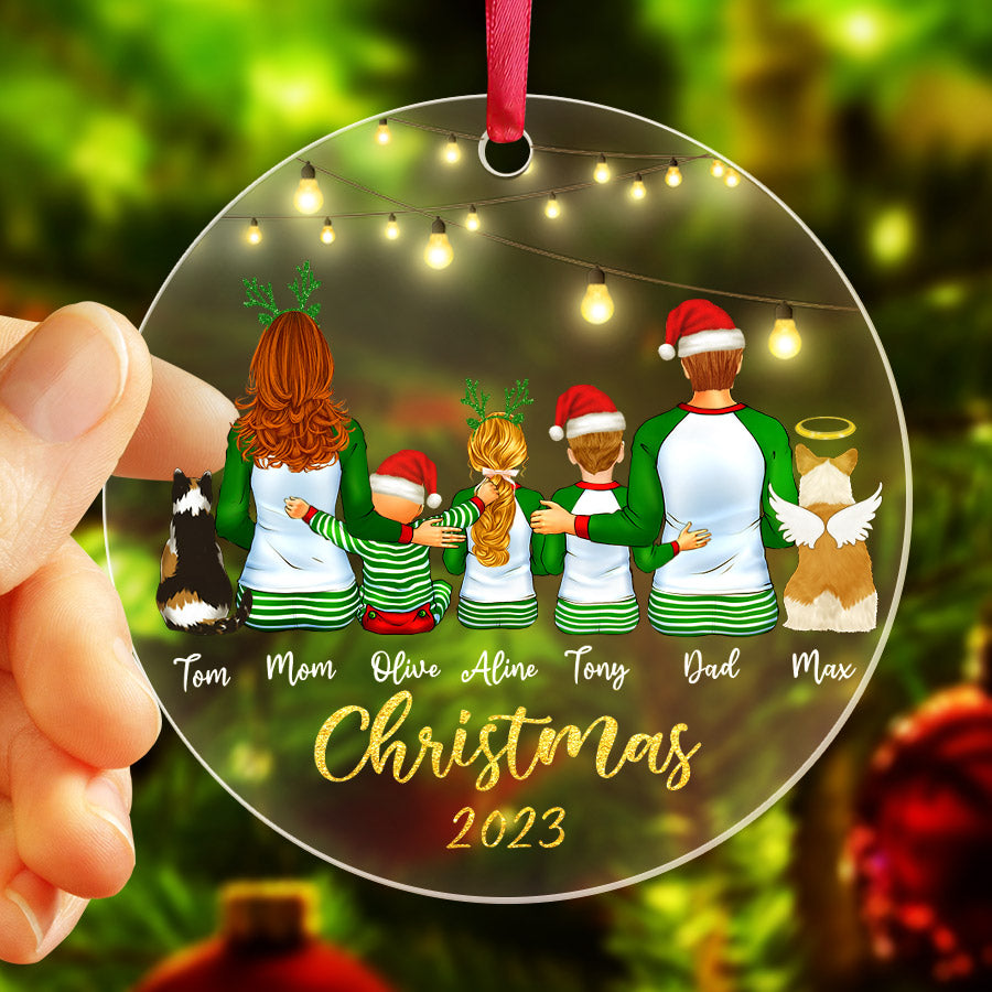 Personalized Family Ornaments With Pets Personalized Family Christmas