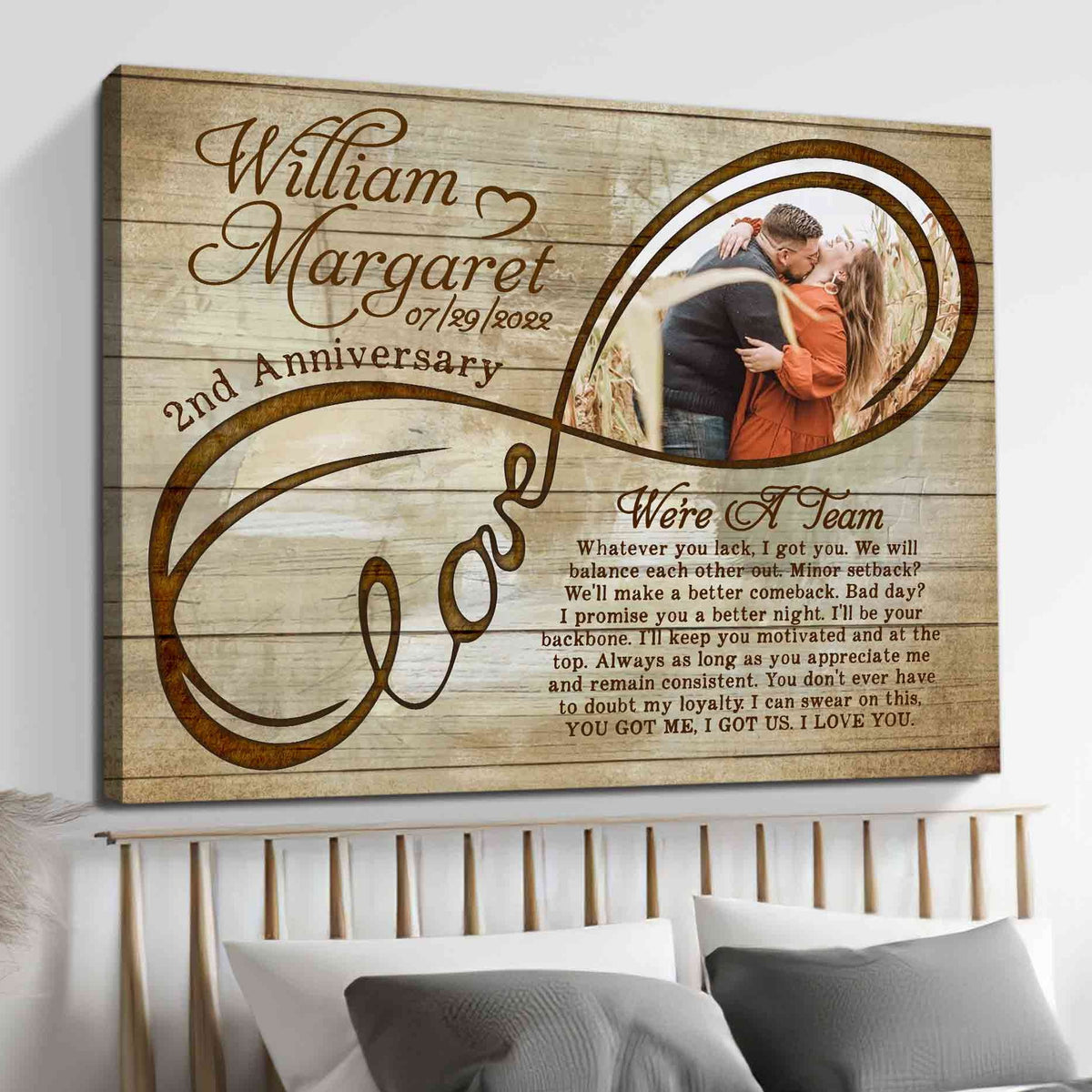 1 Year Anniversary Gifts for Him We're A Team Personalized Canvas,  Personalized Valentine Gifts For Him, Dating Anniversary Gifts for Him -  Magic Exhalation