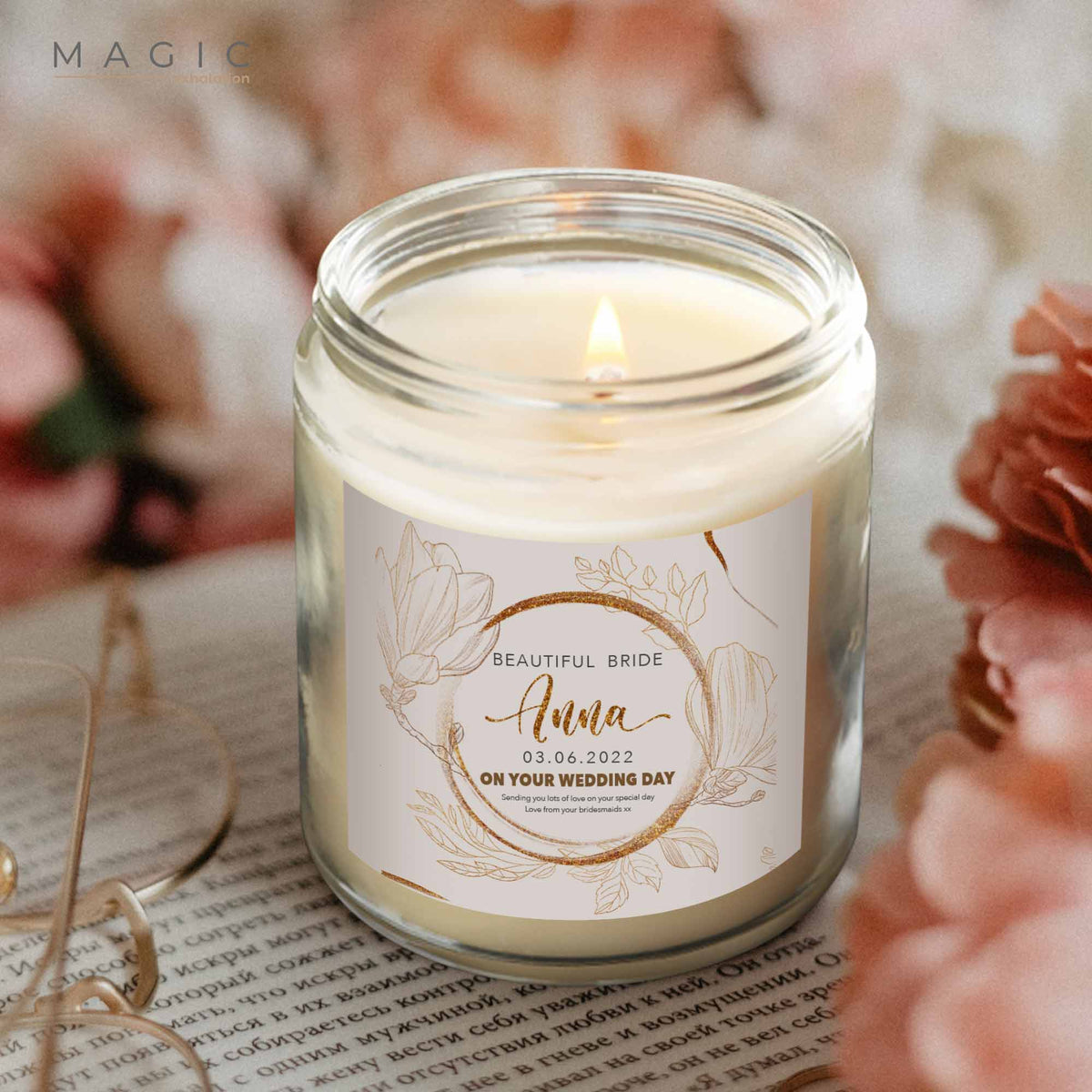 Valentine's Day Personalized Gifts for Him, Badass Bride Candle Bridal  Shower Gift, Personalized Wedding Candles Gifts From Bridesmaids - Magic  Exhalation