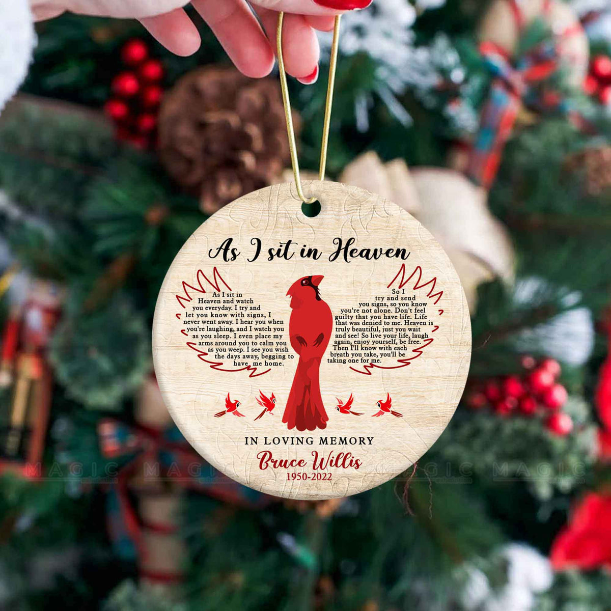 As I Sit in Heaven Ornament, Personalized Memorial Ornament