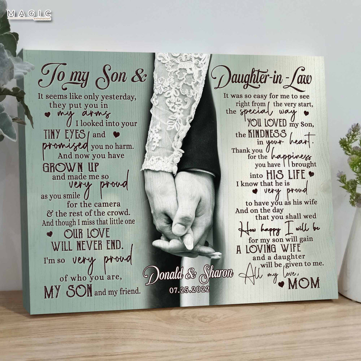 Wedding Gift Ideas For Bride And Groom With Rose Canvas Prints Decor,  Daughter-In-Law Gifts From Mother-In-Law - Magic Exhalation