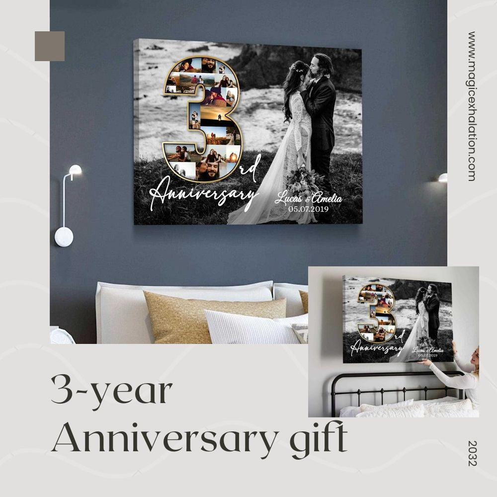 3rd Anniversary Gift For Him Her 3rd Wedding Anniversary Heart – GiftGeeza