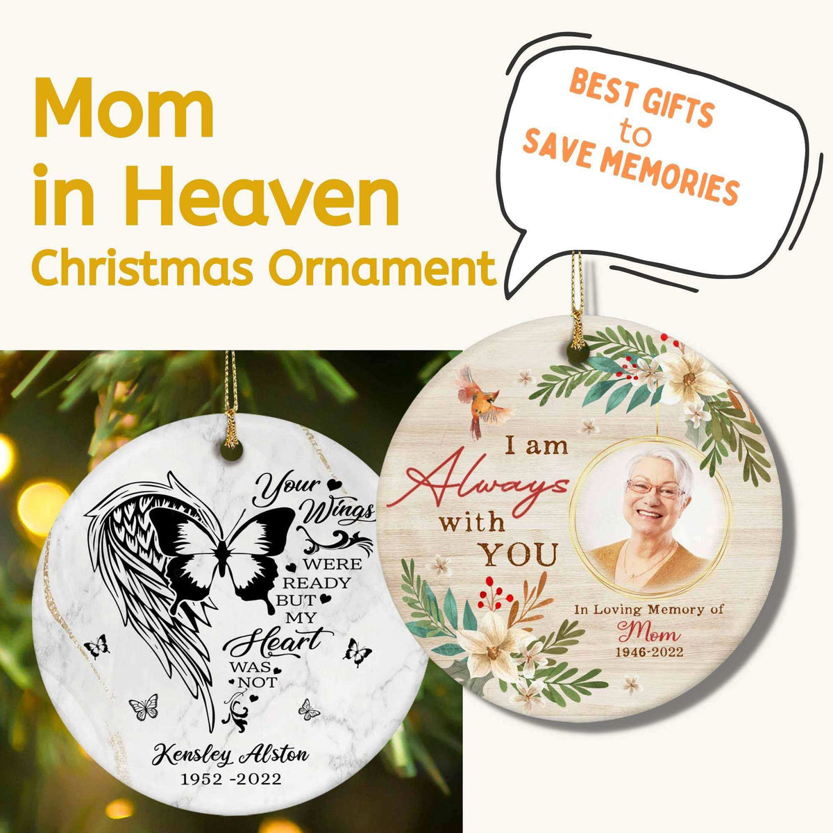 Top Mom in Heaven Christmas Ornament To Give 06/2024 Magic Exhalation