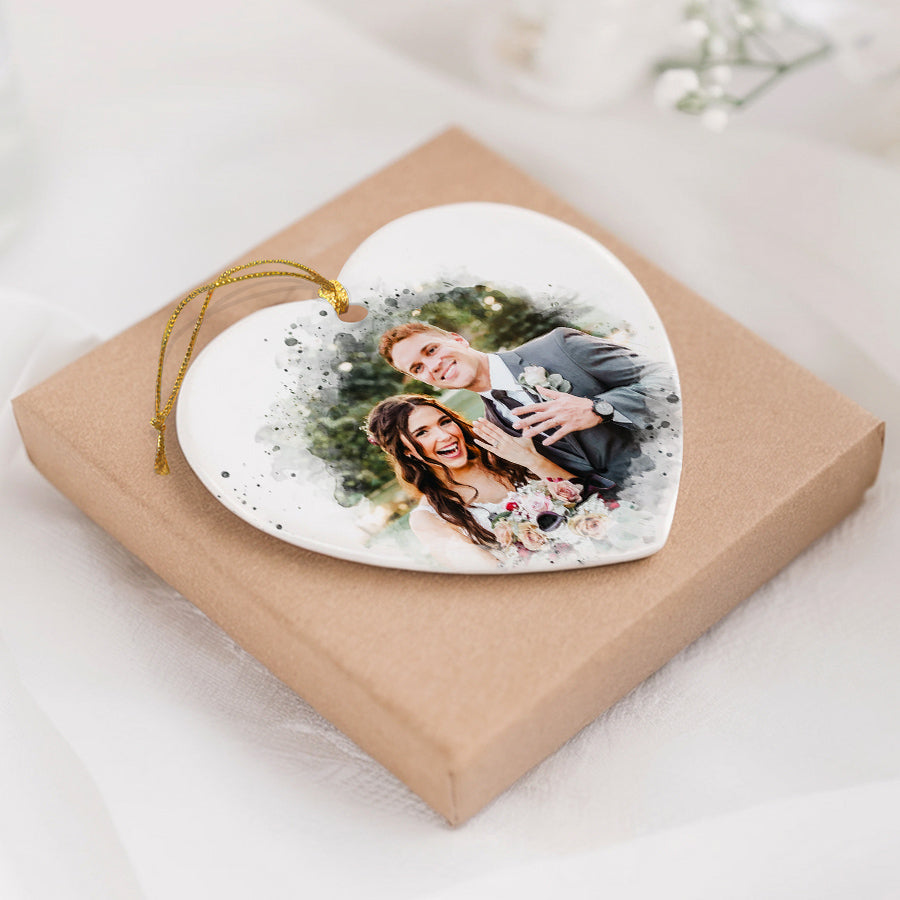 Personalized First Christmas Married Ornament With Custom Photo