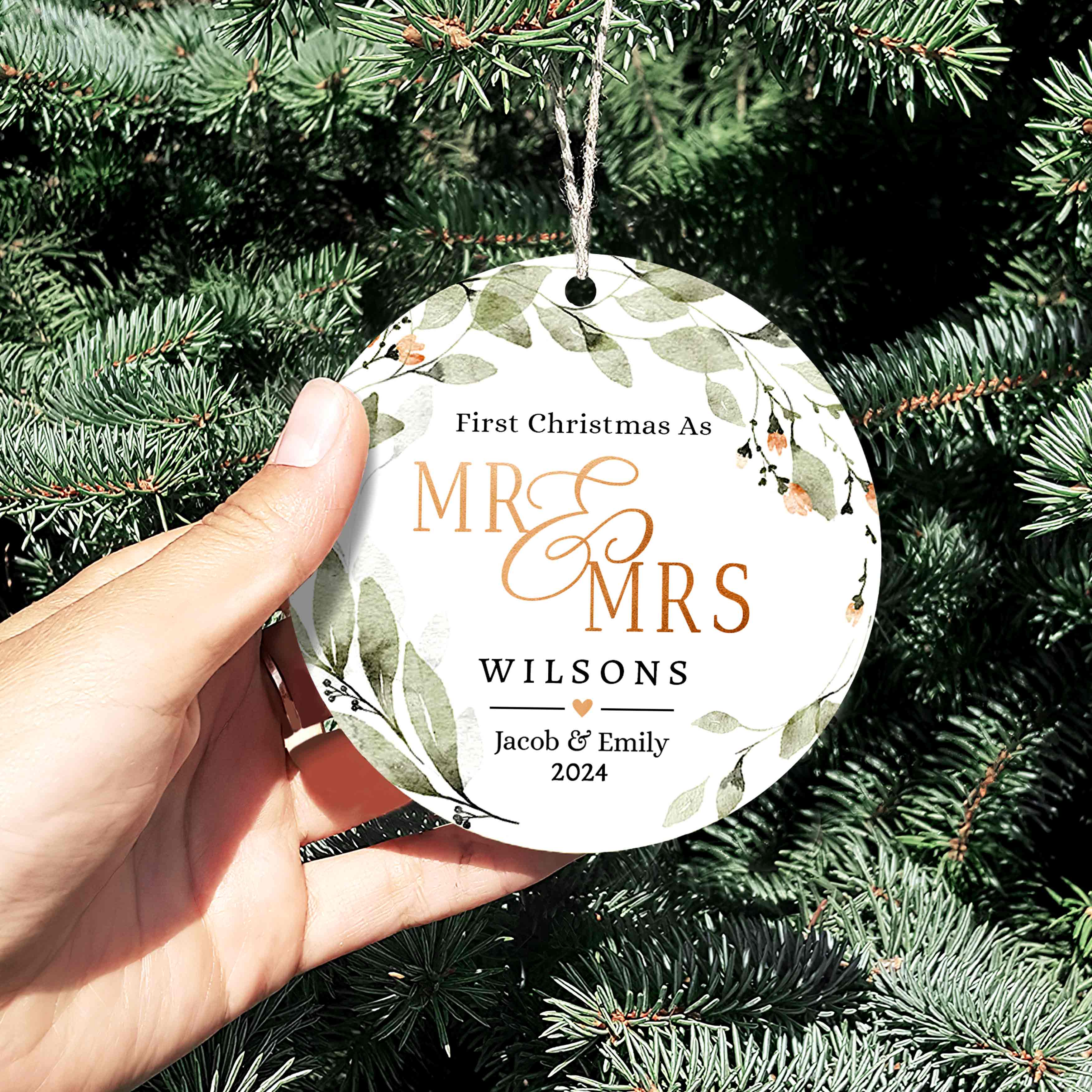 1st Christmas As Mr and Mrs Ornament