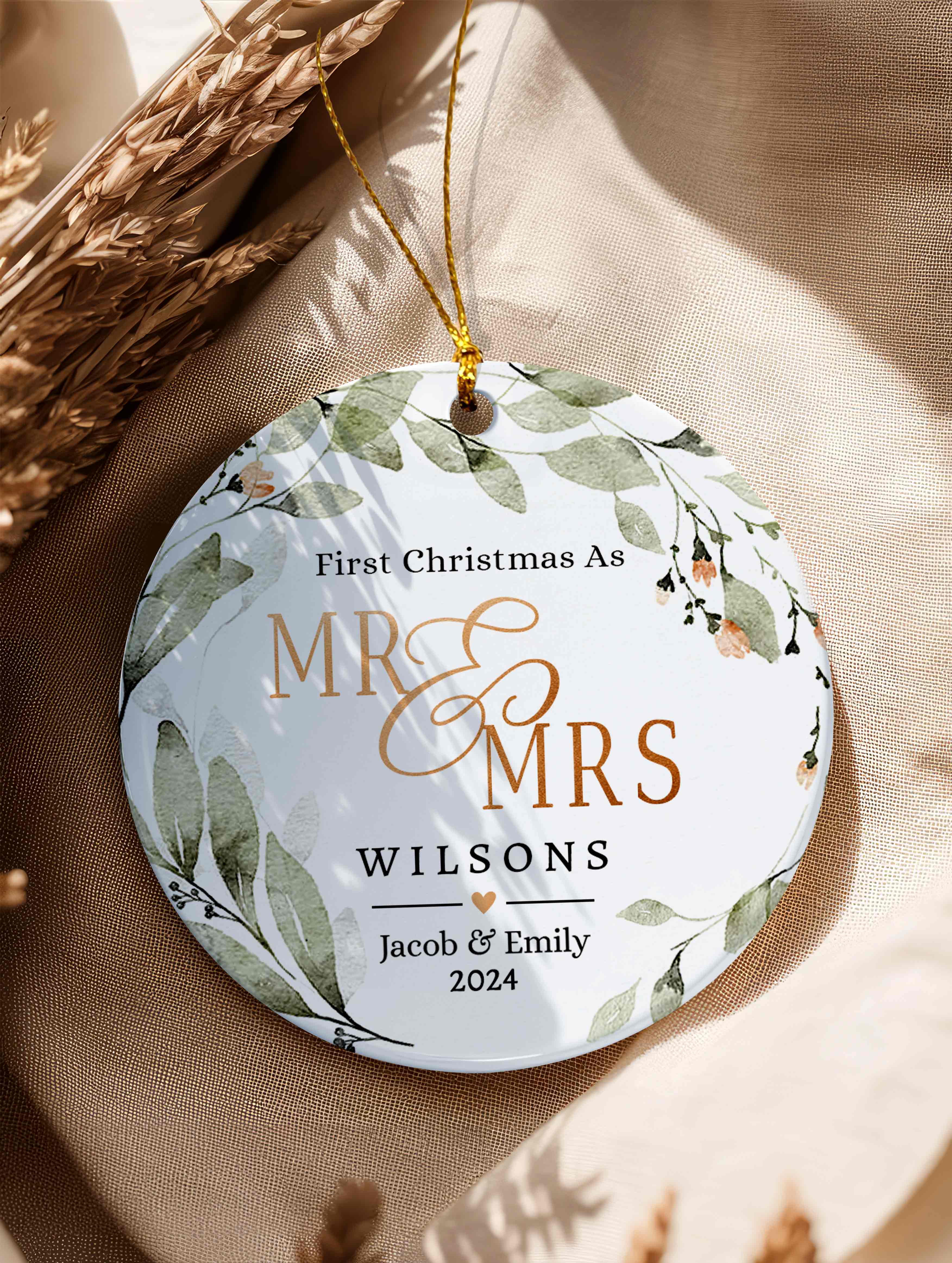 1st Christmas As Mr and Mrs Ornament