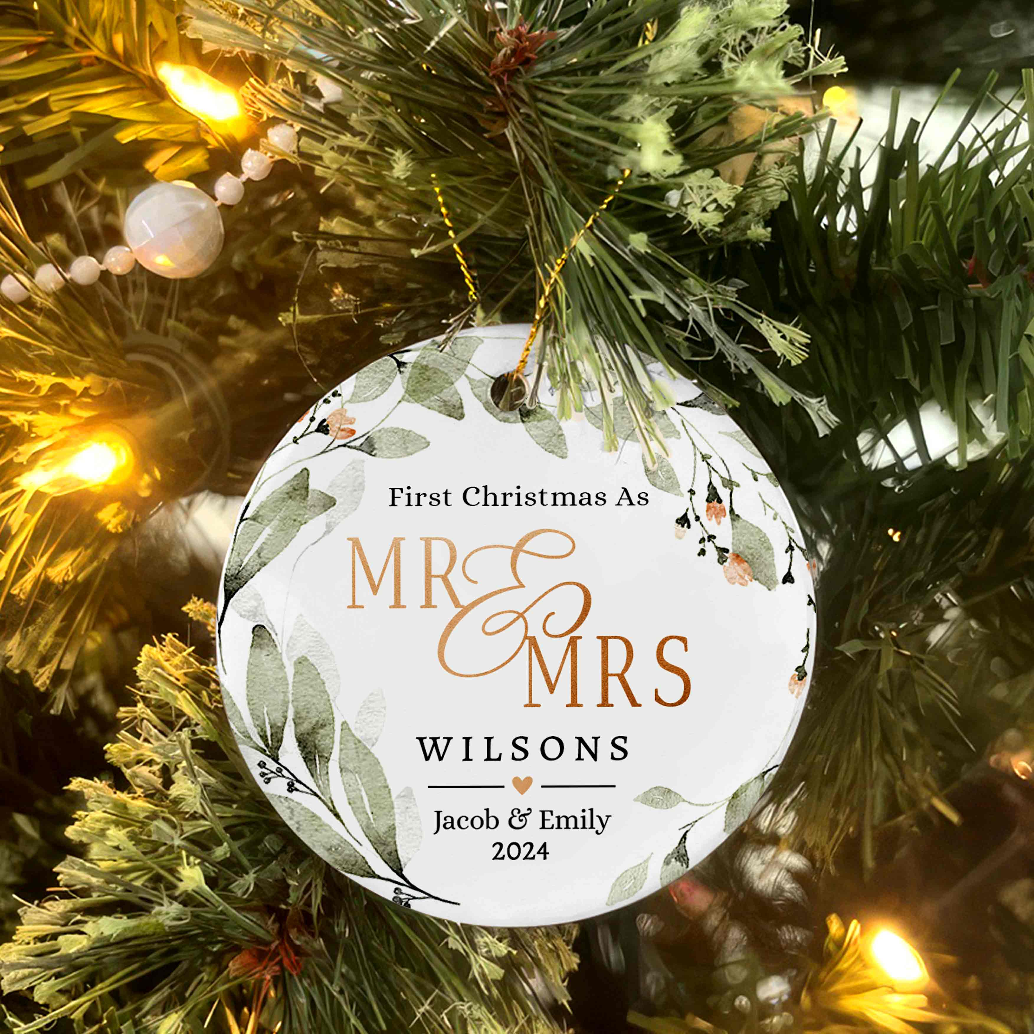 1st Christmas As Mr and Mrs Ornament