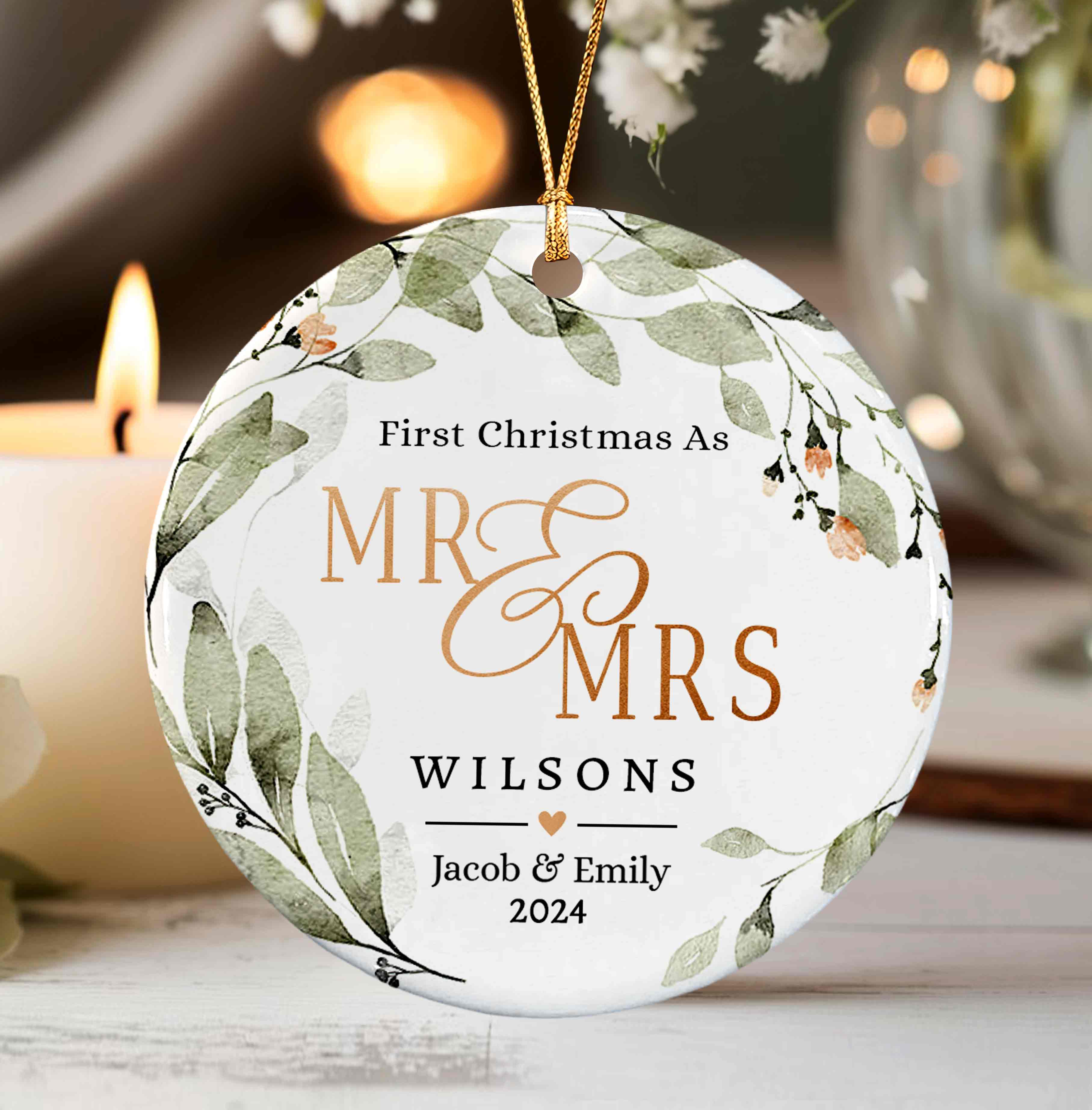 1st Christmas As Mr and Mrs Ornament