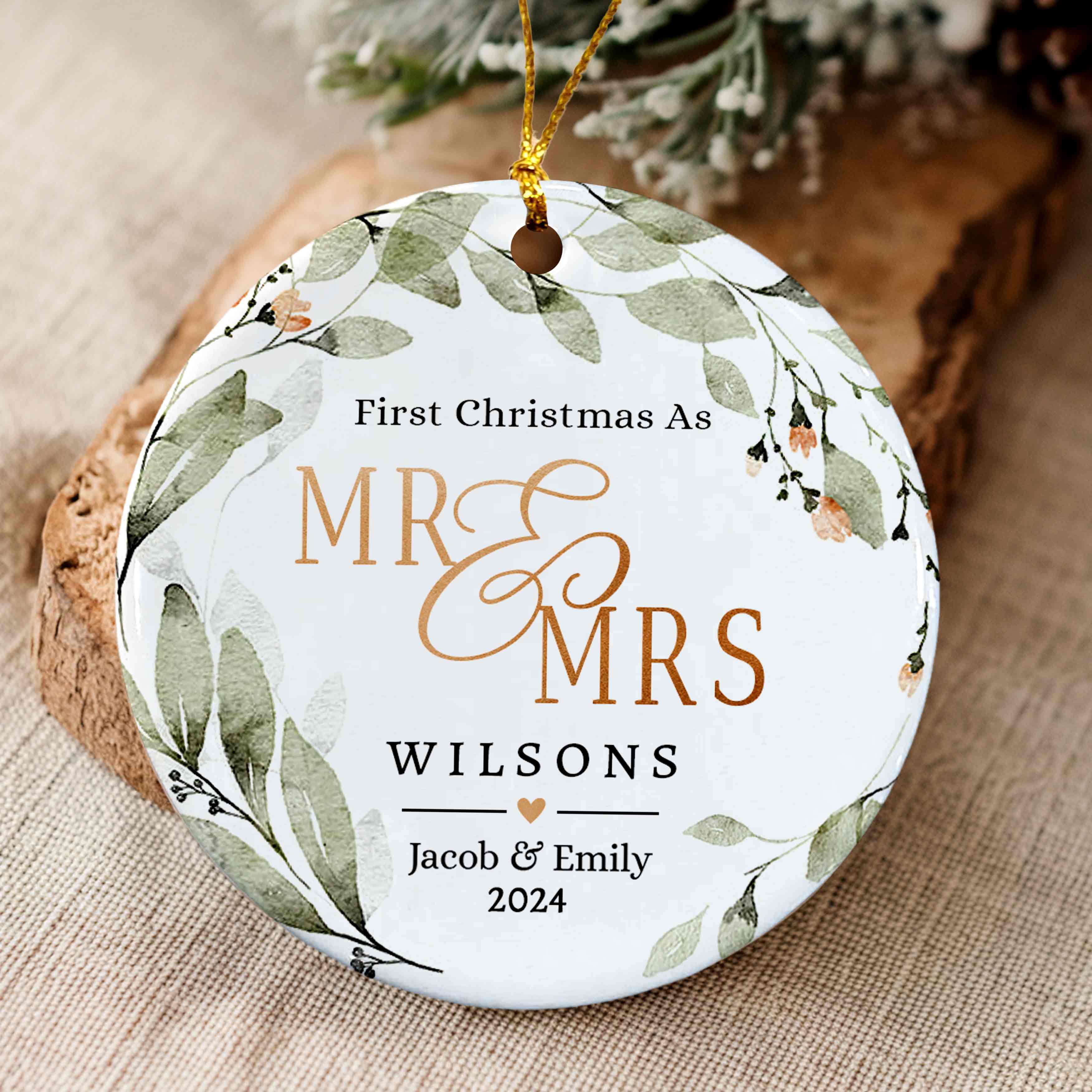 1st Christmas As Mr and Mrs Ornament