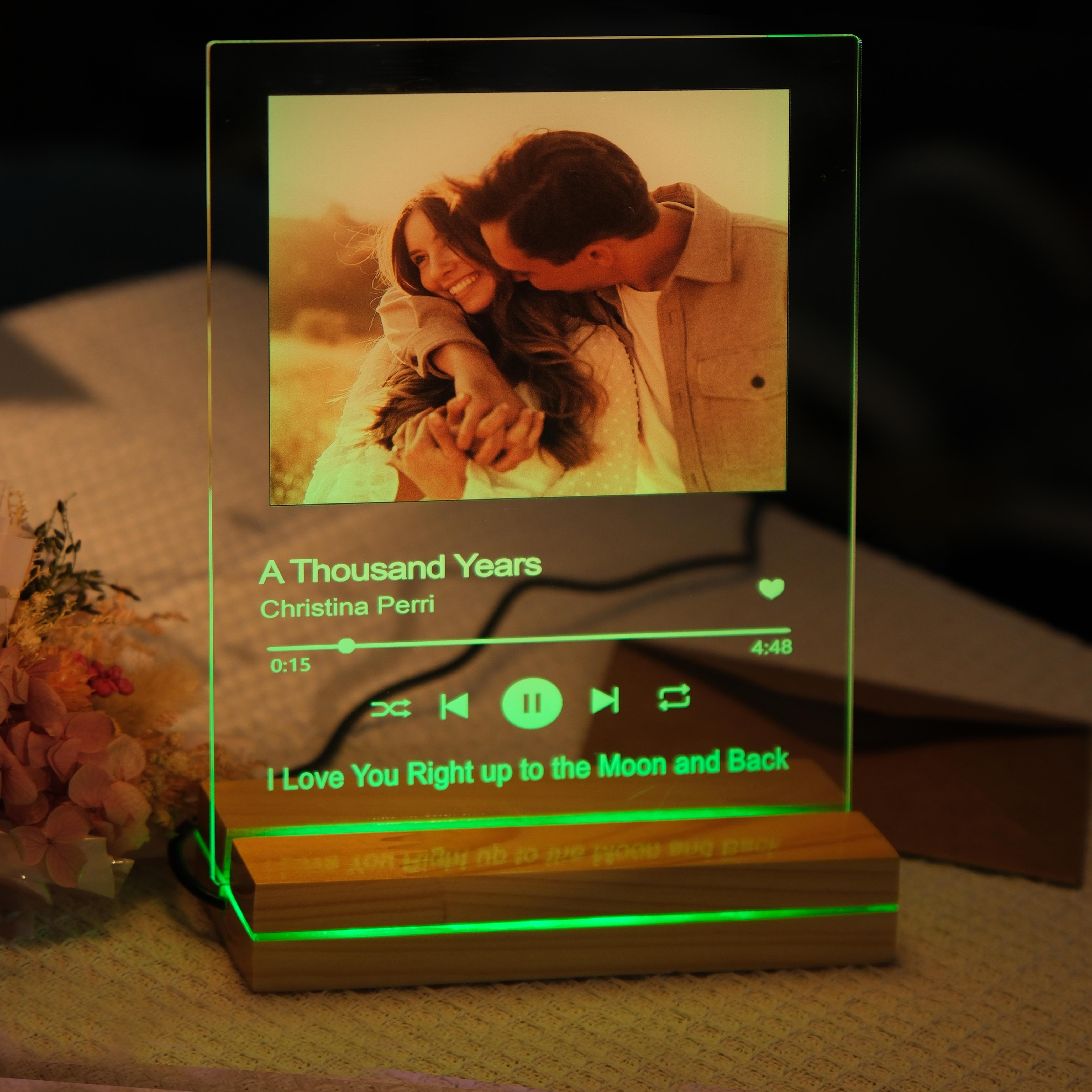 Custom Song Photo Acrylic Plaque LED Night Light