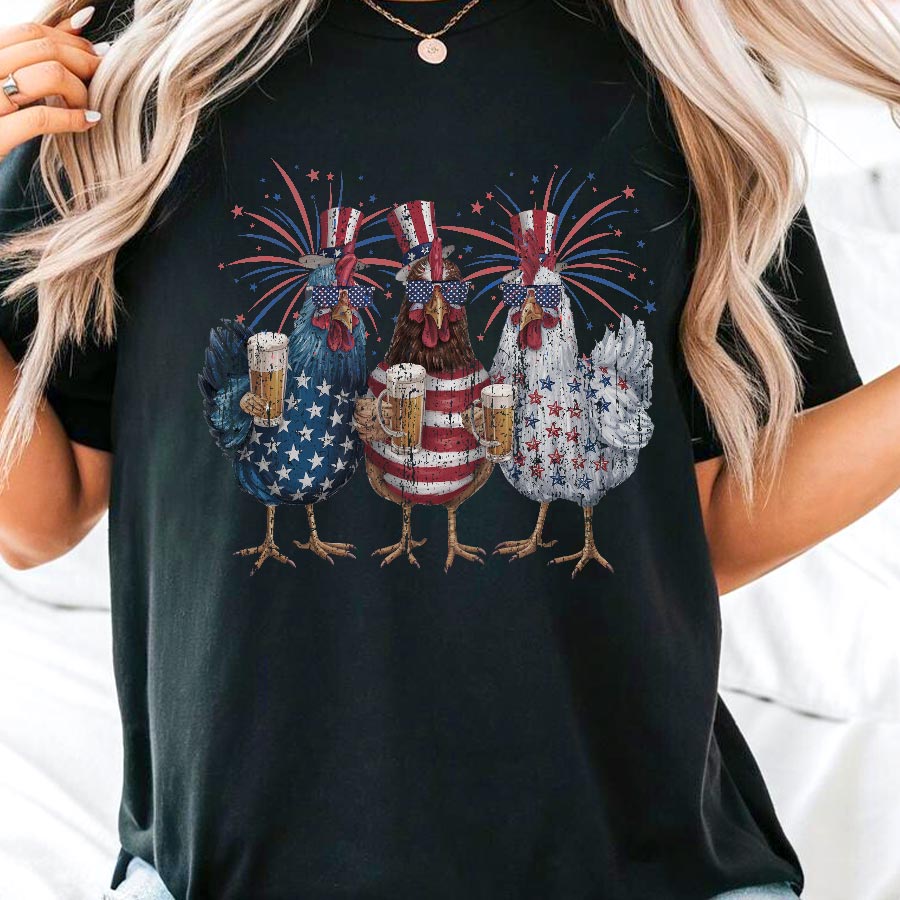 4th of July Chicken Shirt