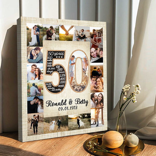 50th Anniversary Gifts for Parents, Custom Photo 50 Years Down Forever To  Go Canvas Prints, Personalized Gifts for Him for Valentine's Day - Magic  Exhalation