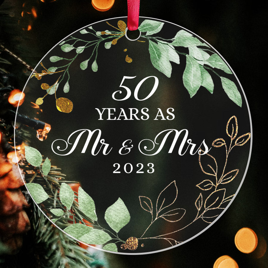 50 Year Anniversary Ornament | Personalized 50Th Wedding Anniversary ...