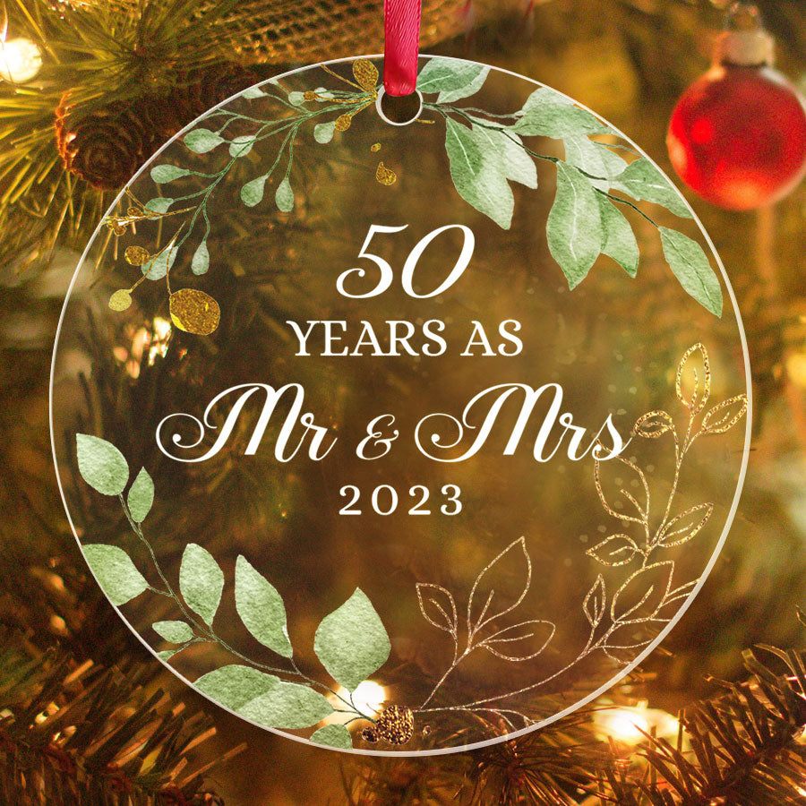 50 Year Anniversary Ornament | Personalized 50Th Wedding Anniversary ...