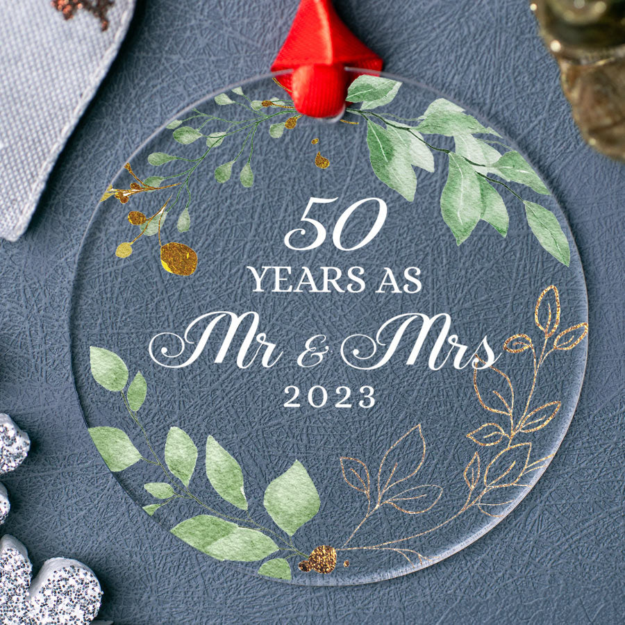 50 Year Anniversary Ornament | Personalized 50Th Wedding Anniversary ...