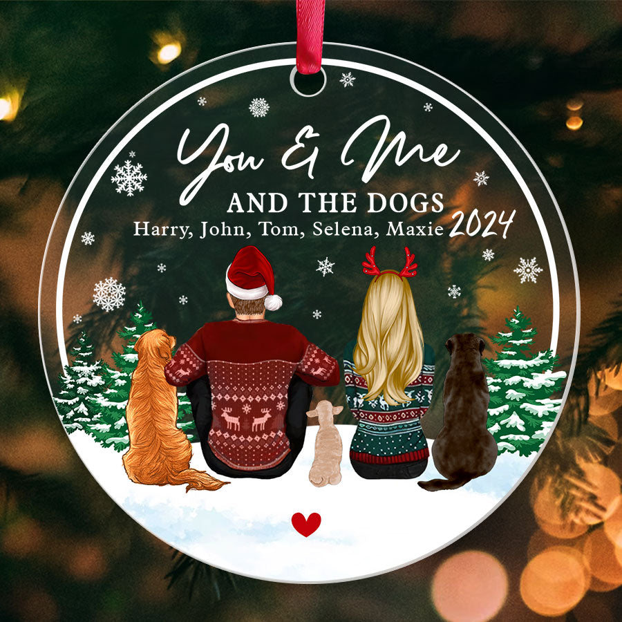 Personalized Couple Ornament With Dog