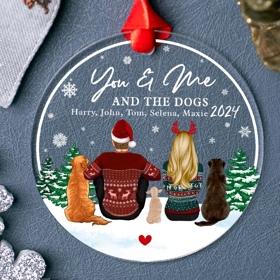 Personalized Couple Ornament With Dog