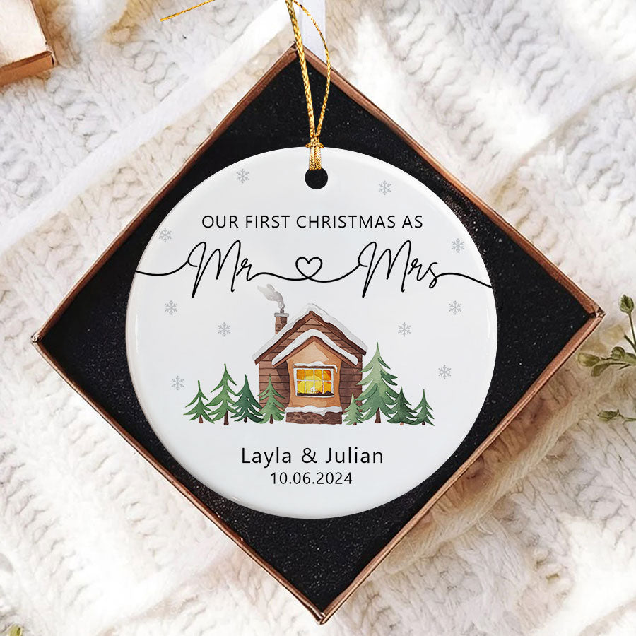 Custom Name Wedding Christmas Ornaments