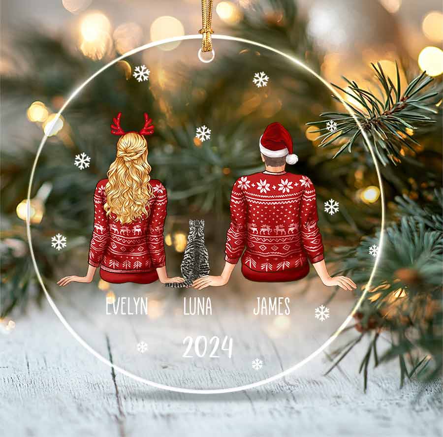 Custom Couple Christmas Ornaments