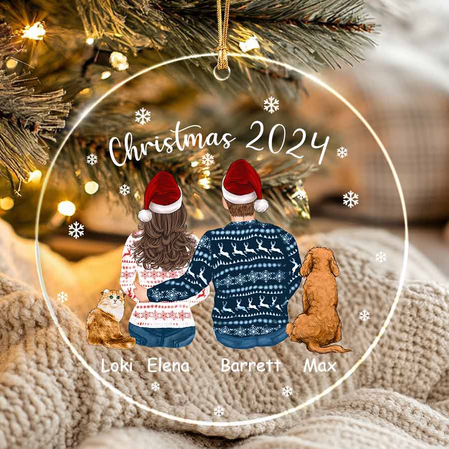 Custom Couple Christmas Ornament