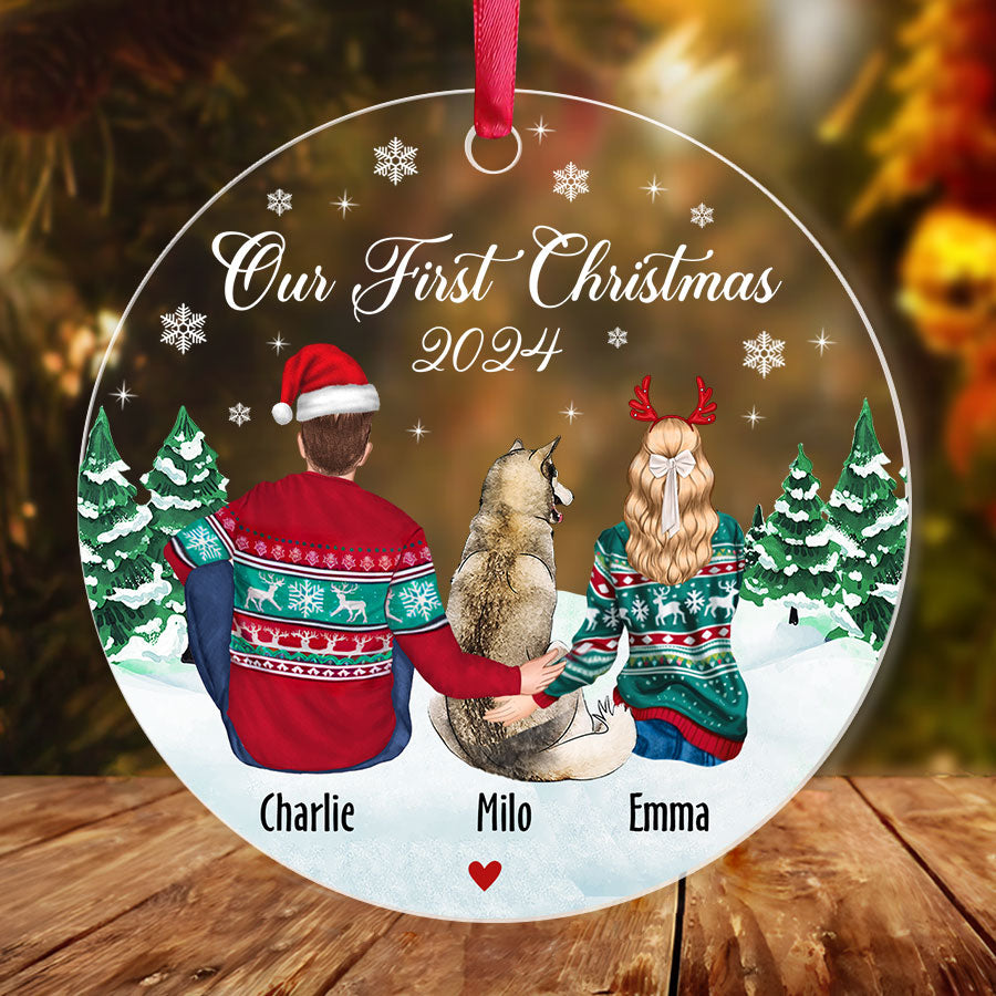 Custom Couple Christmas Ornament