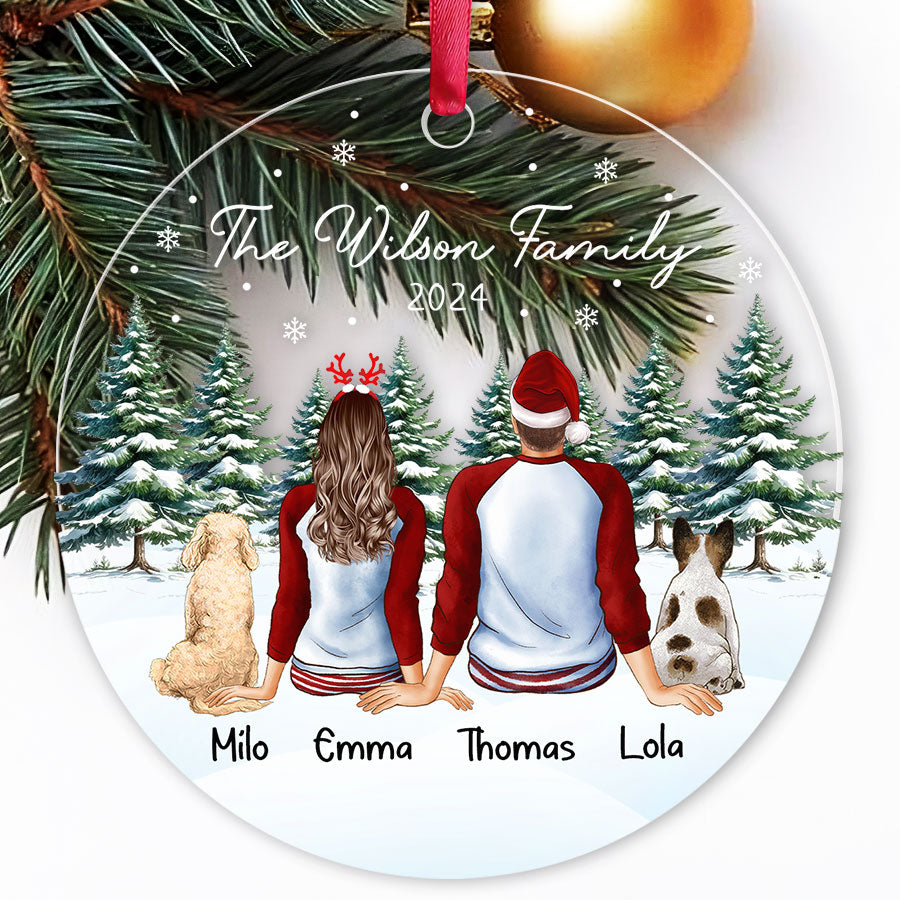 Personalized Couple Ornament With Dog