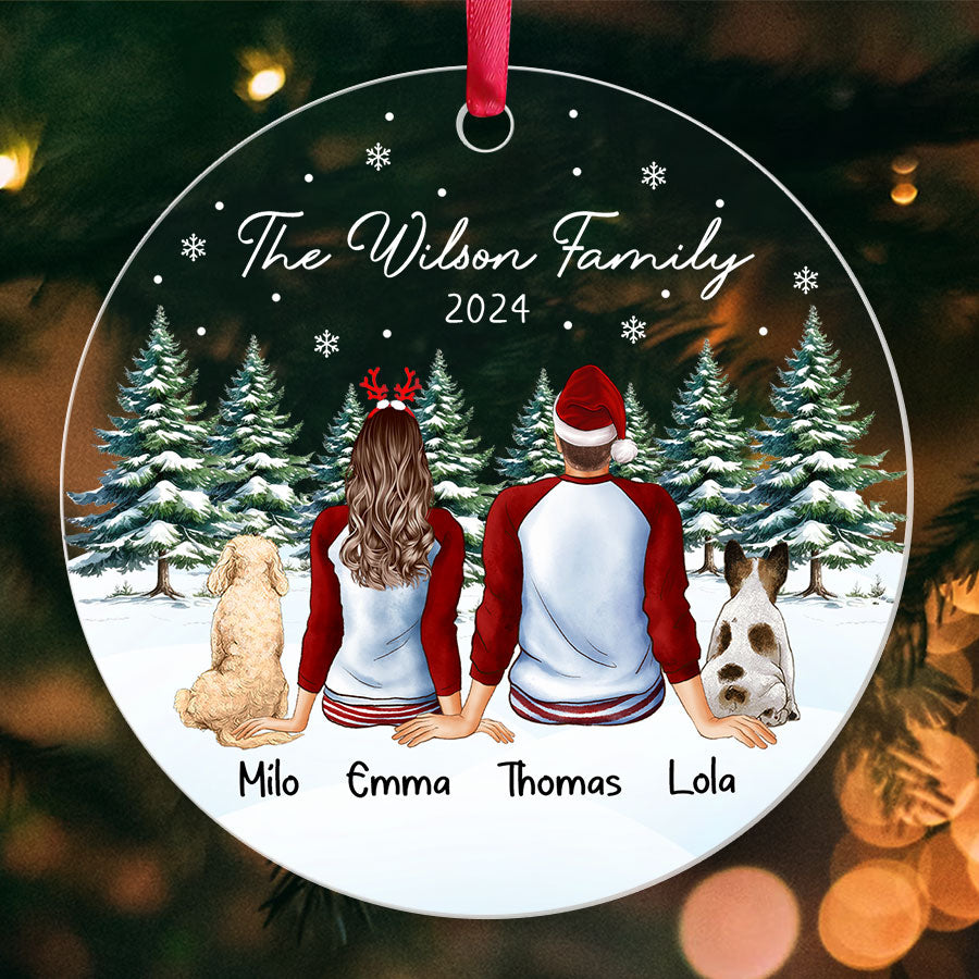 Personalized Couple Ornament With Dog