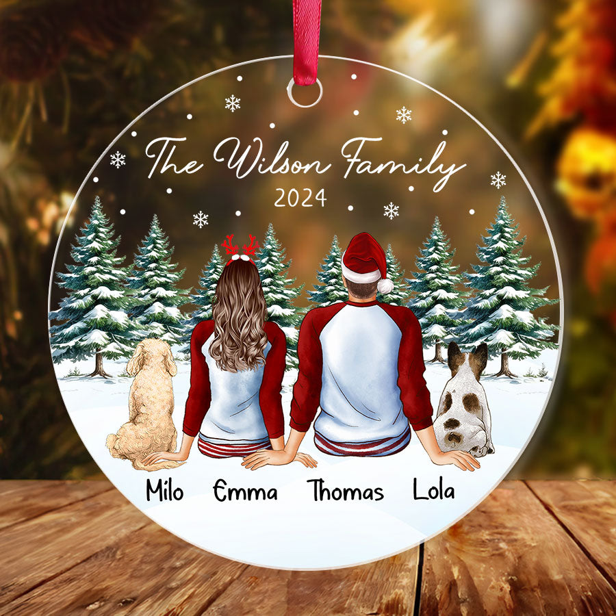 Personalized Couple Ornament With Dog