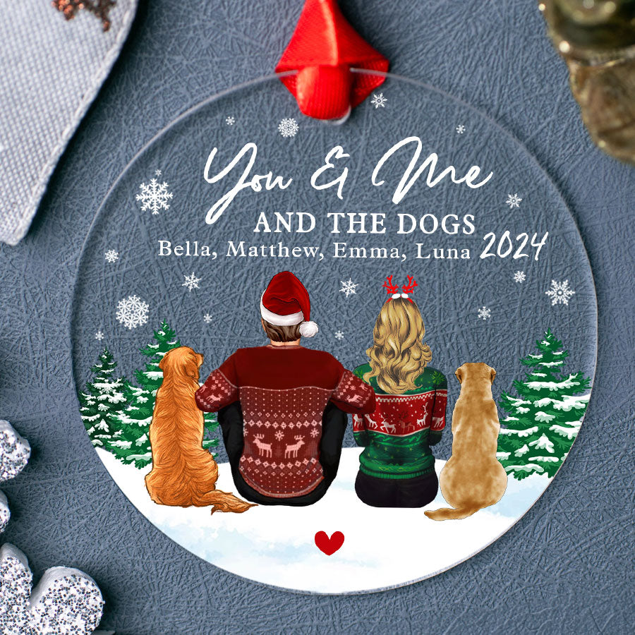 Personalized Couple Ornament With Dog