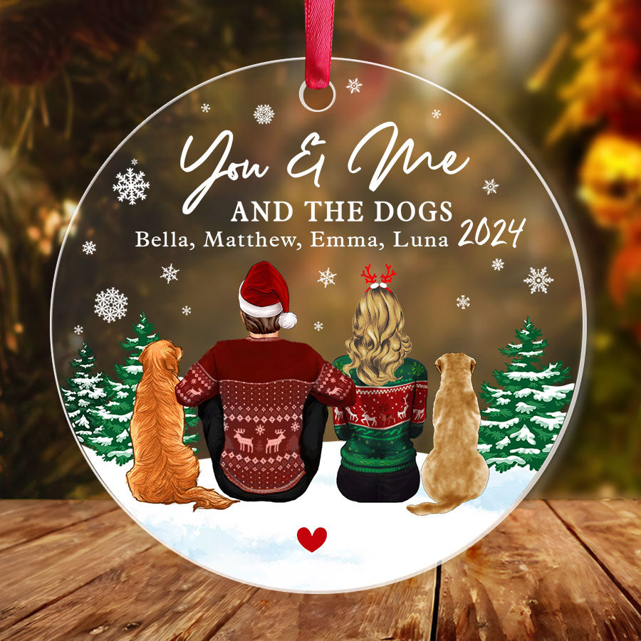 Personalized Couple Ornament With Dog