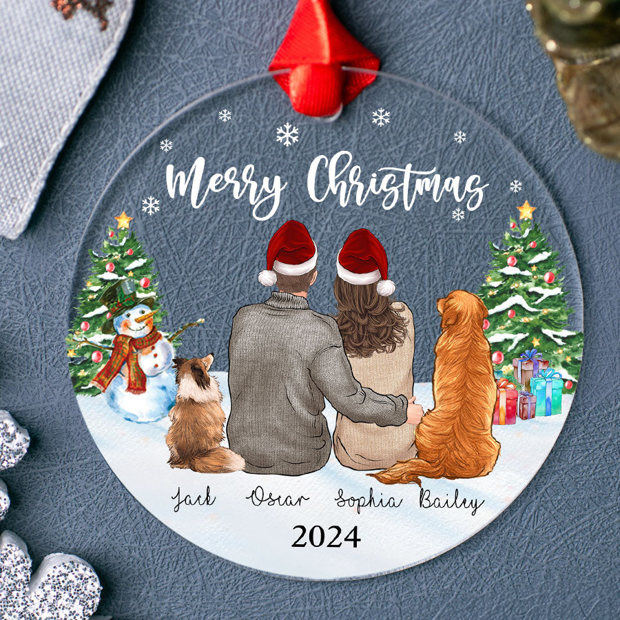 Personalized Couple Ornament With Dog