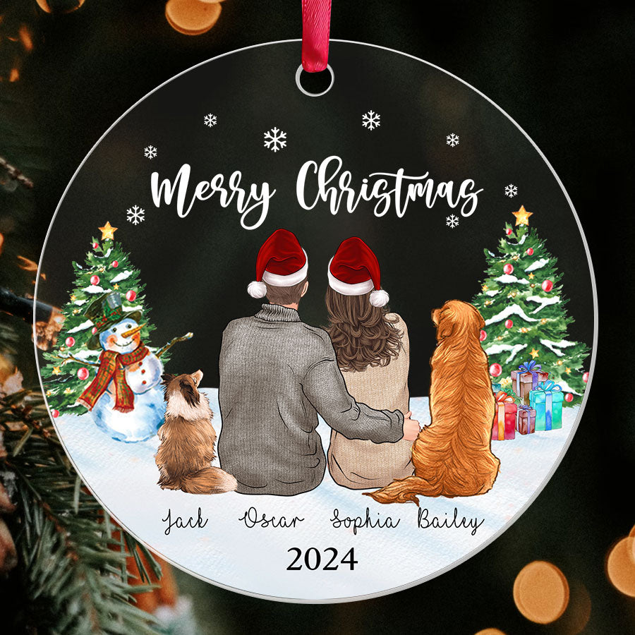 Personalized Couple Ornament With Dog