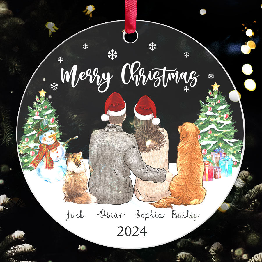 Personalized Couple Ornament With Dog