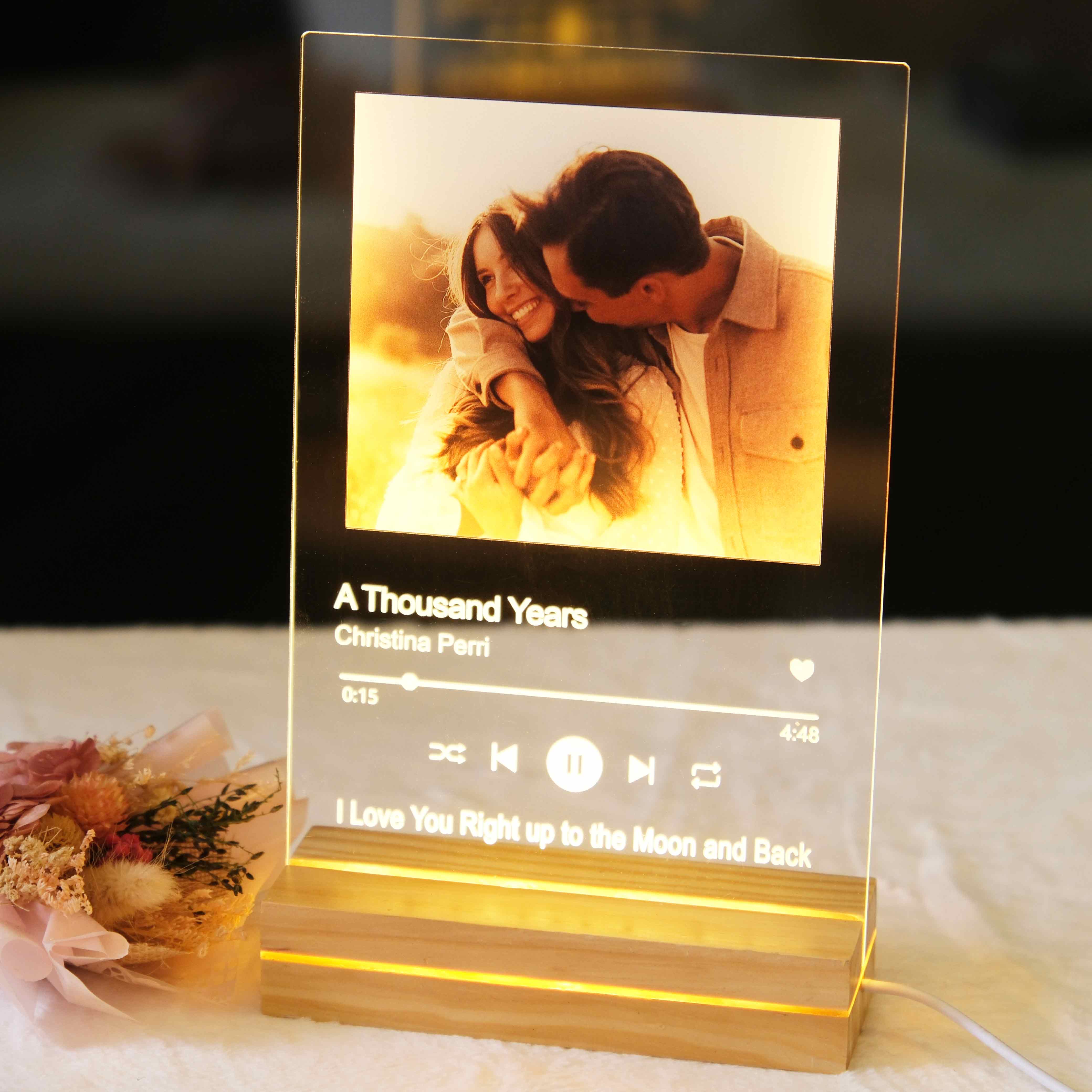 Custom Song Photo Acrylic Plaque LED Night Light