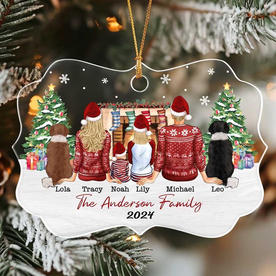 Family Ornament with Dog