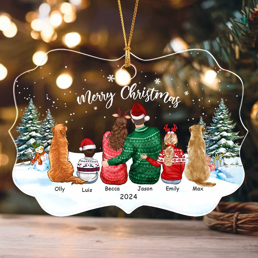 Christmas Ornament Family with Dog