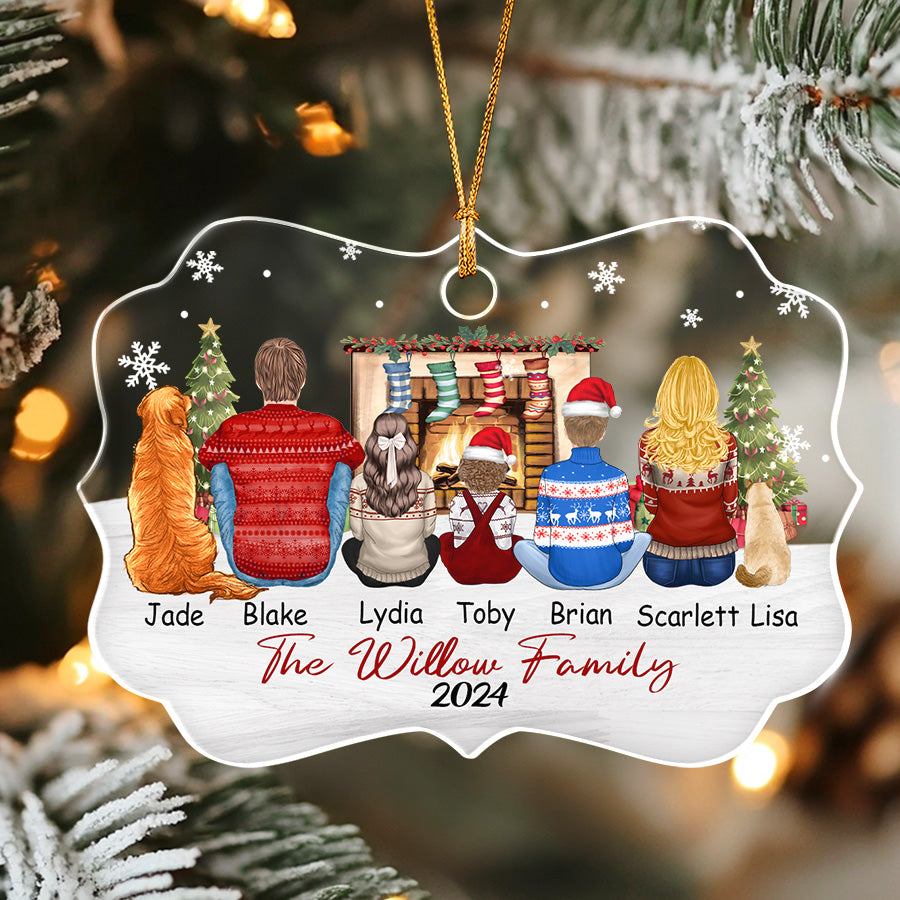 Christmas Ornament Family with Dog