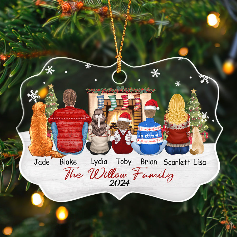 Christmas Ornament Family with Dog