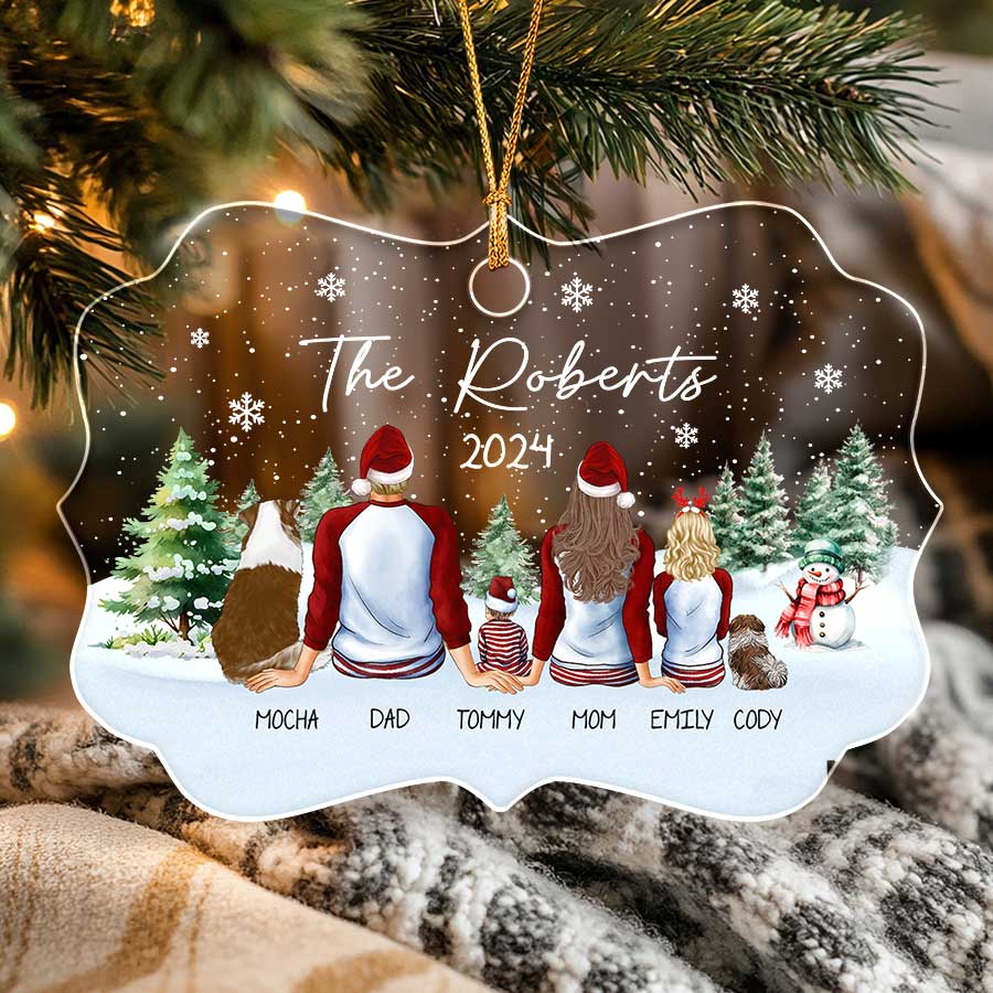 Personalized Family Ornament with Dog