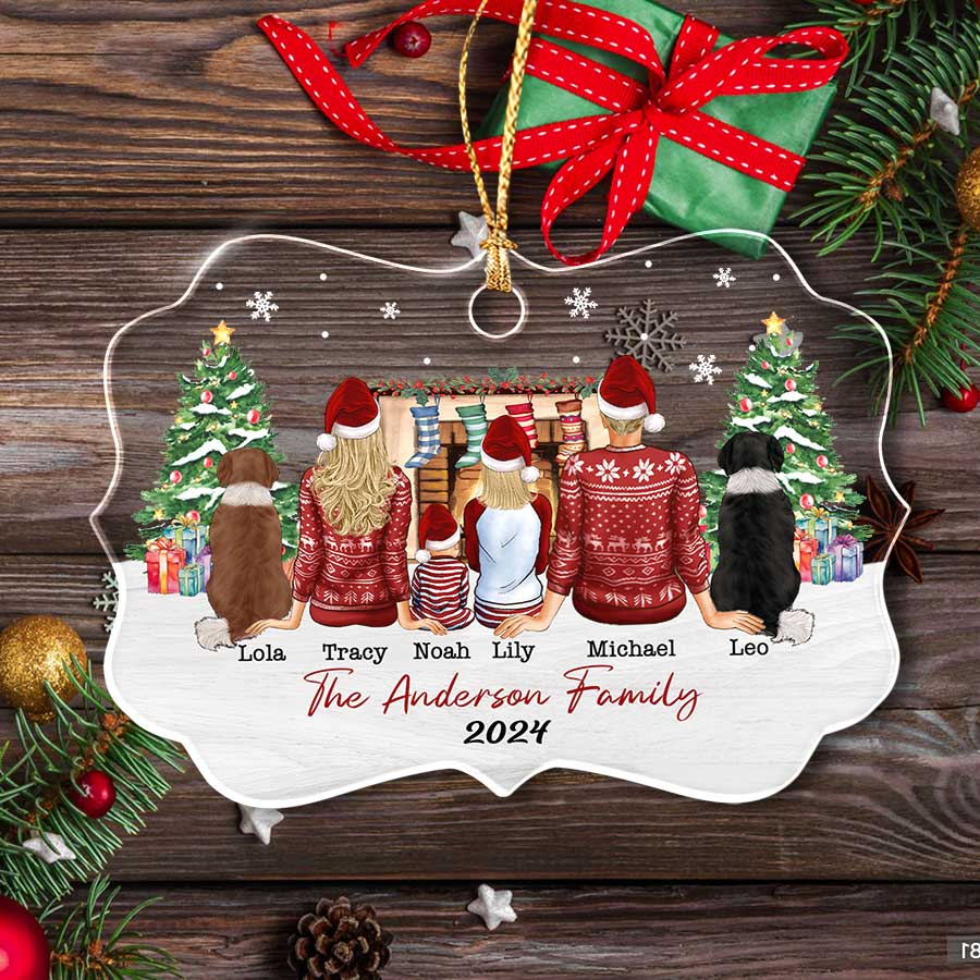 Custom Family Ornament with Dog