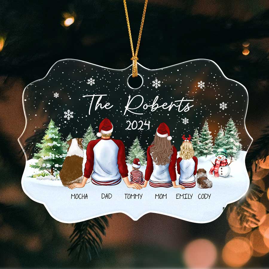 Personalized Family Ornament with Dog