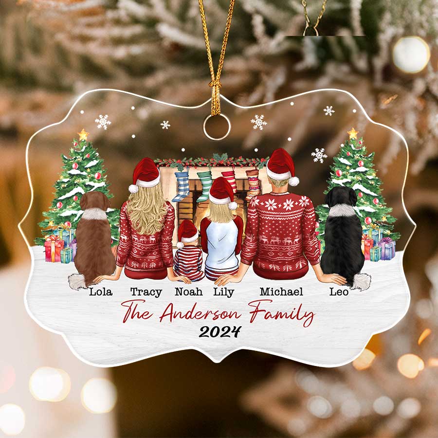 Personalized Family Christmas Ornaments with Pets