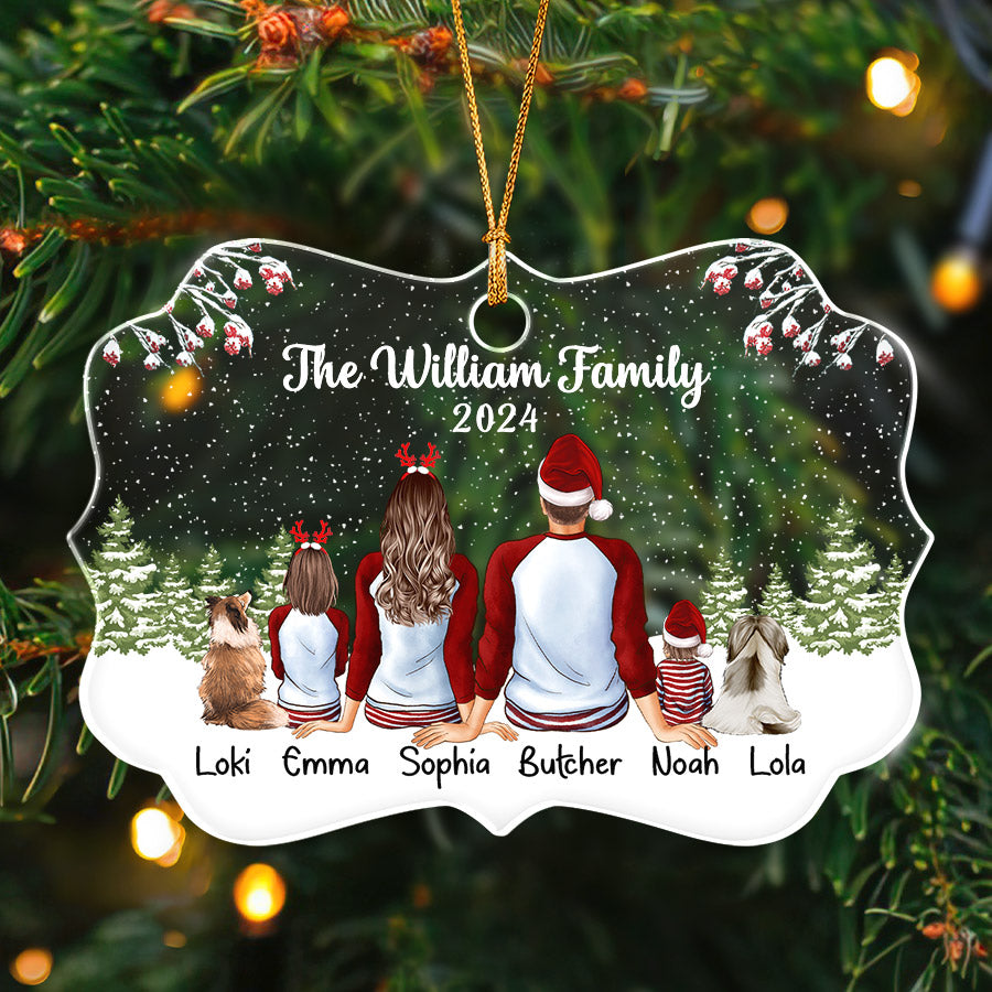 Custom Family Ornament with Dog