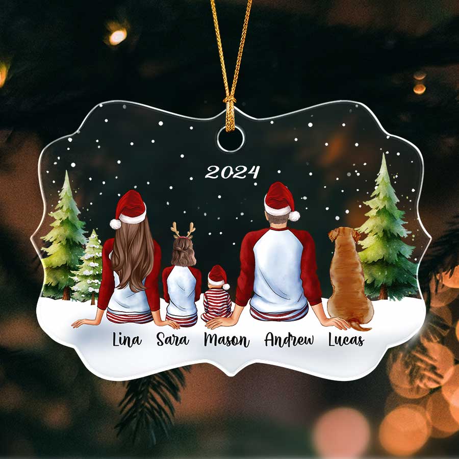 Personalized Family Christmas Ornaments With Dog