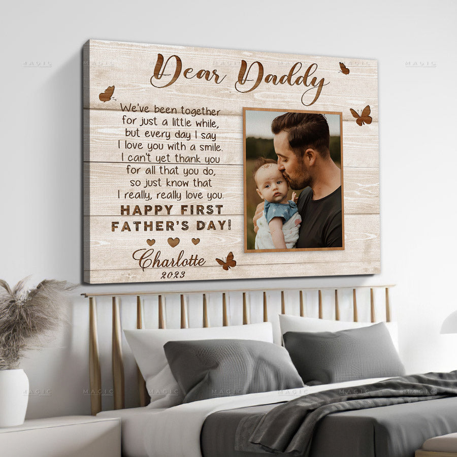 1st Fathers Day Canvas Art