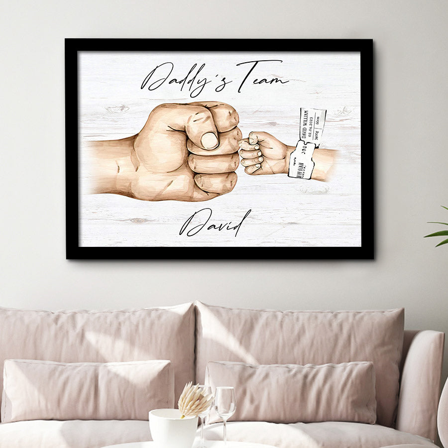 Custom First Time Dad Fathers Day Gift Canvas