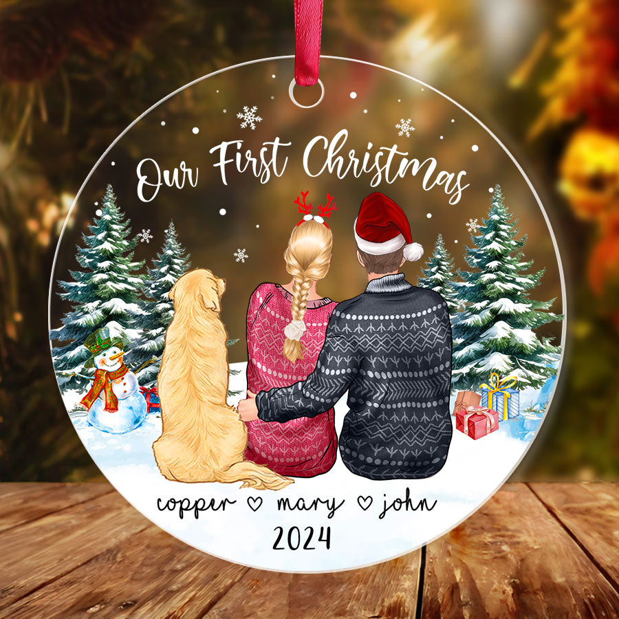 Custom Couple Christmas Ornament