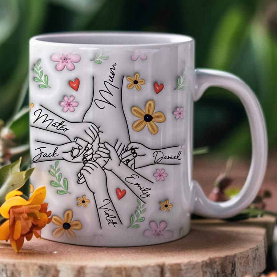 Personalized Hold Our Hands Mum Mug Gift