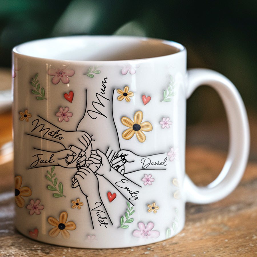 Personalized Hold Our Hands Mum Mug Gift